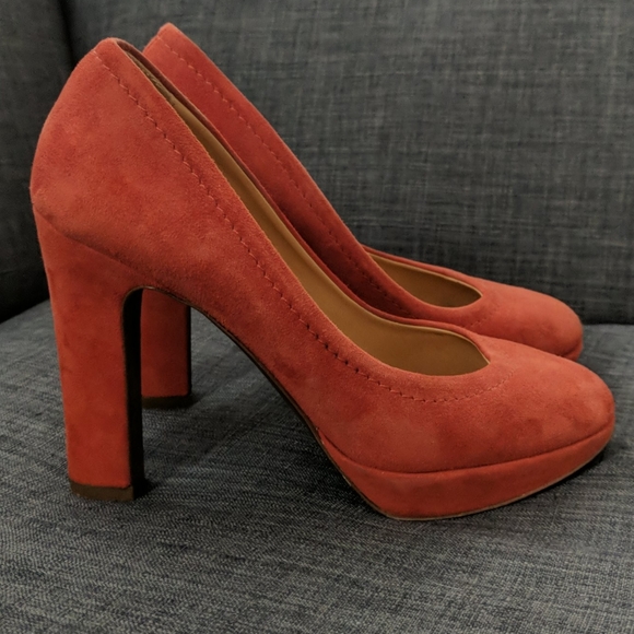 burnt orange suede heels